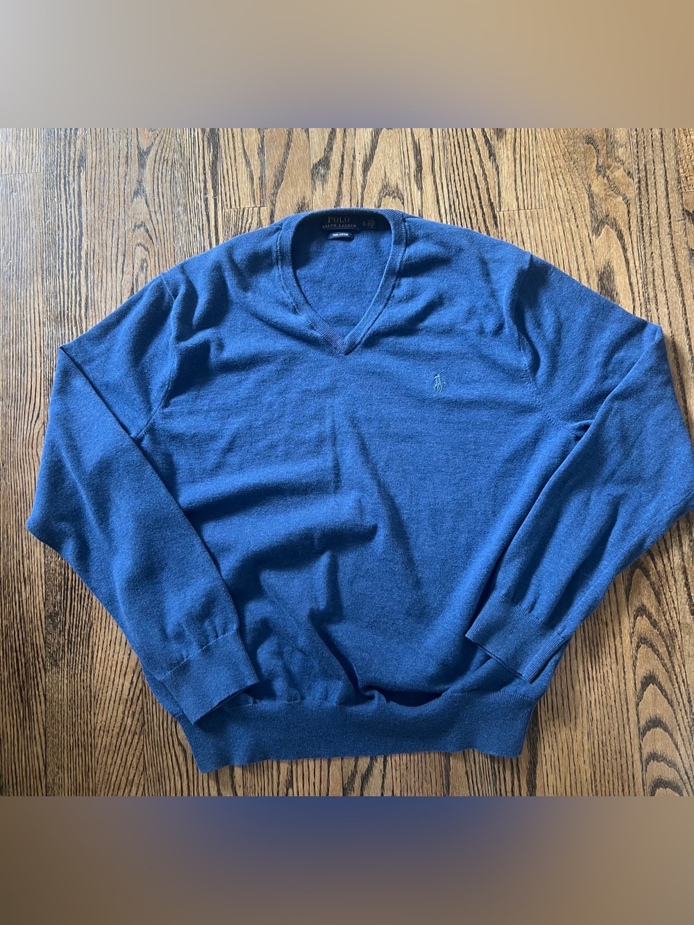 Polo by Ralph Lauren Men's Royal Blue V-Neck Sweater